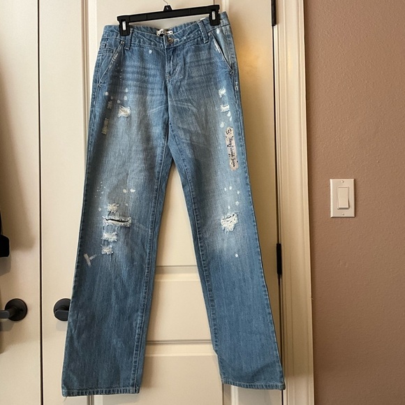 lei Denim - LEI WideLeg Distressed Blue Jeans size 5